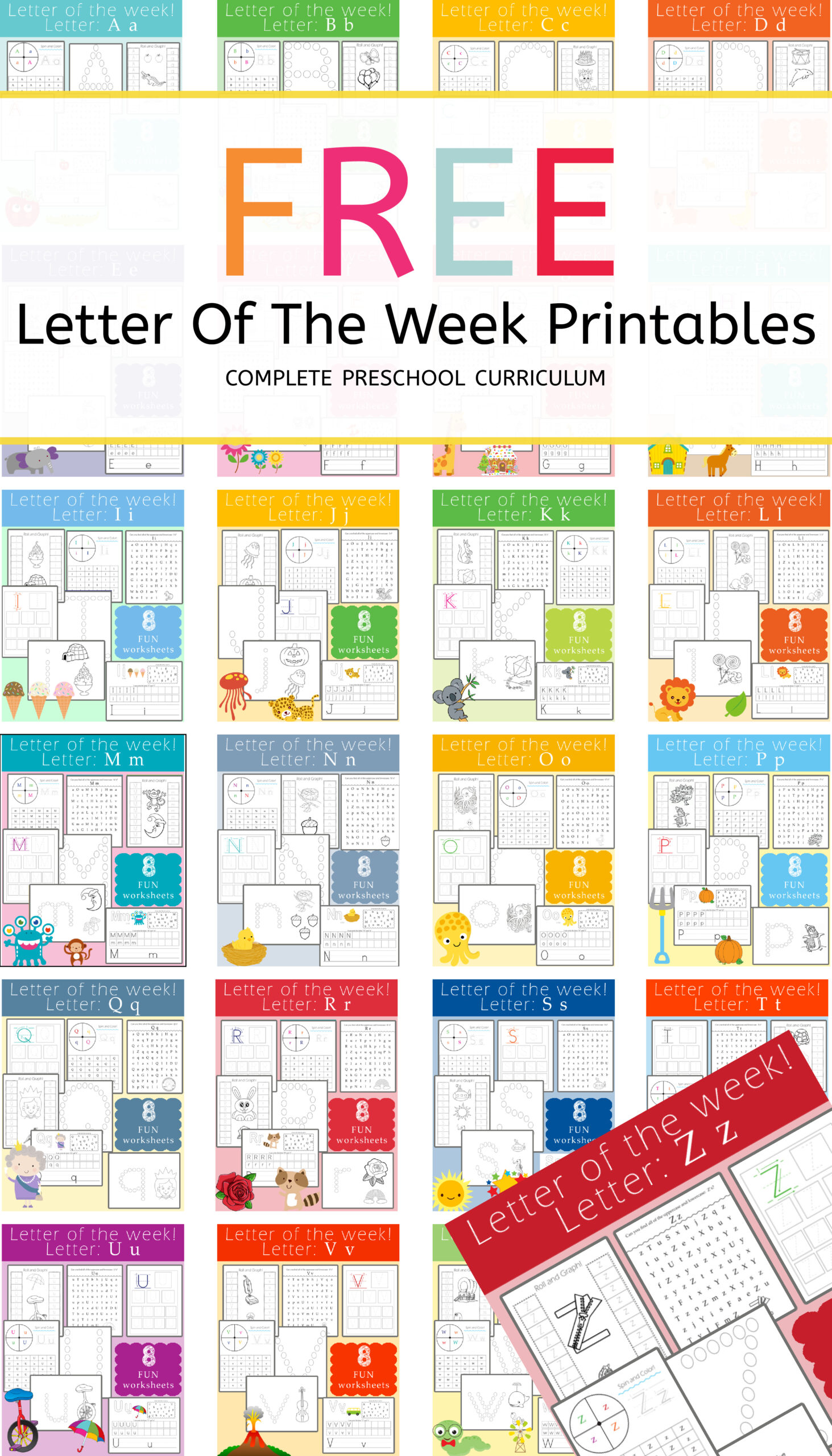 Free Letter Of The Week Printables: Letter Z - Preschool Curriculum with Letter Of The Week Free Printables