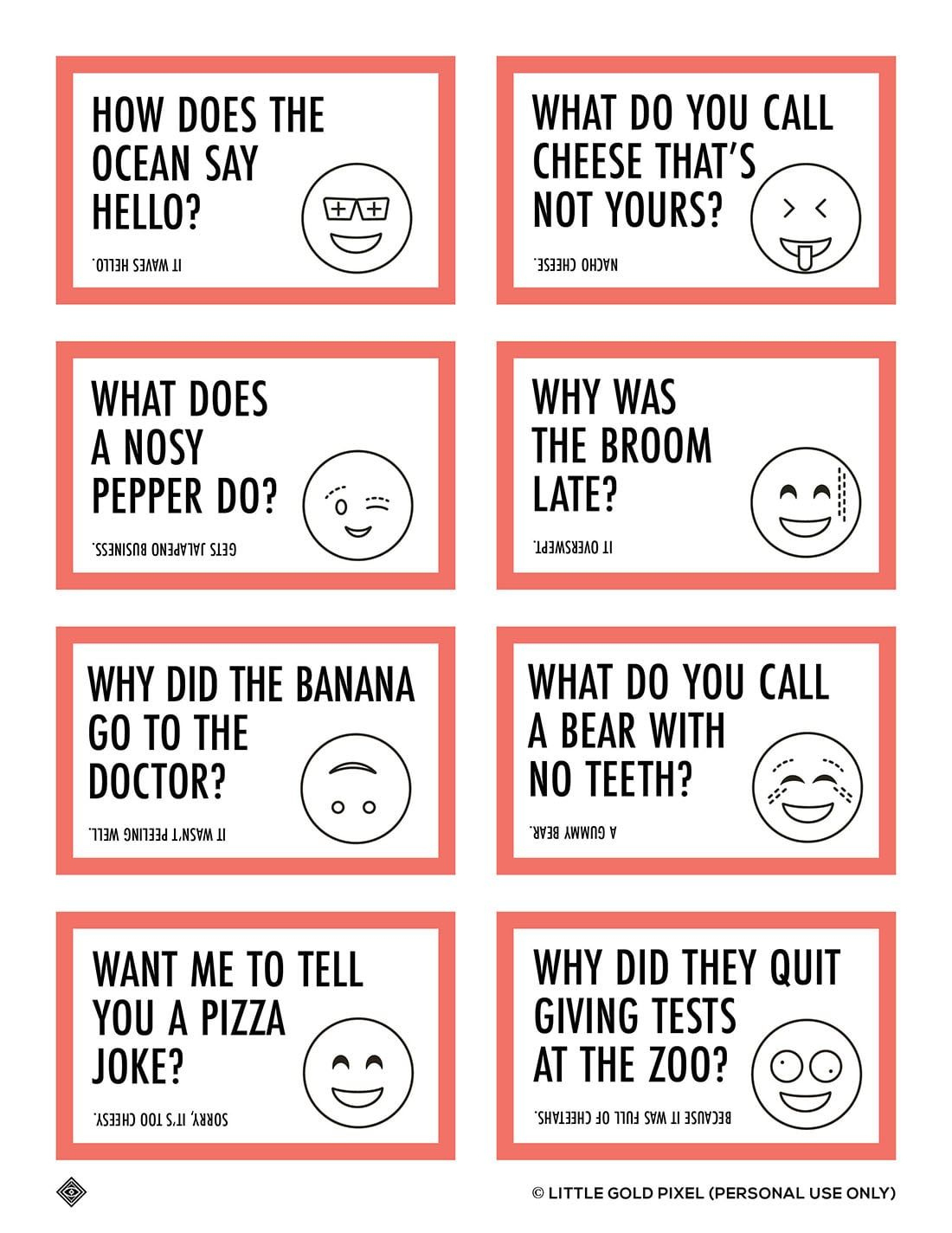 Free Lunch Box Jokes For Kids • Free Printables • Little Gold for Free Printable Jokes For Seniors