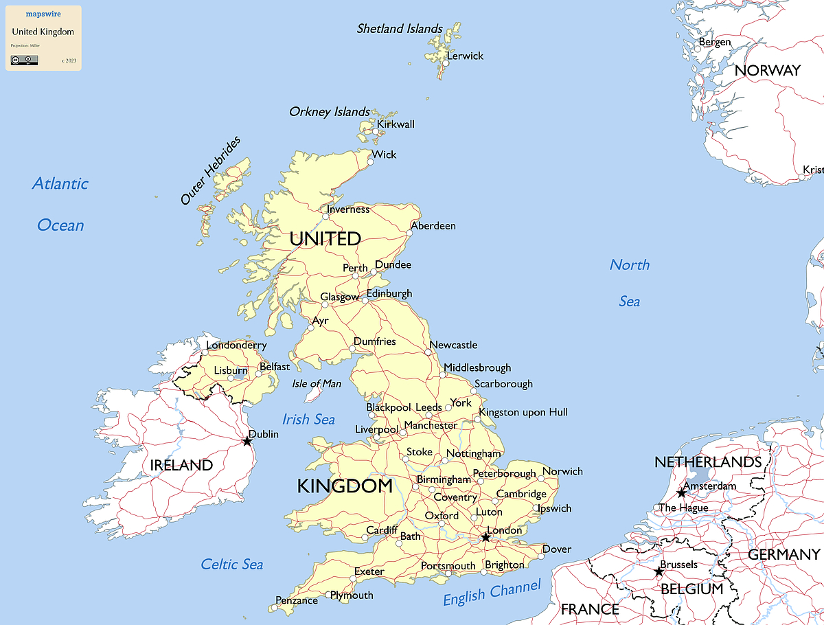 Free Maps Of The United Kingdom | Mapswire for Free Printable Map Of Great Britain
