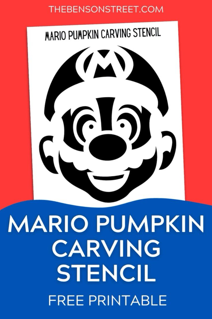 Free Mario Pumpkin Stencil Printable For Pumpkin Carving in Super Mario Stencils Free Printables