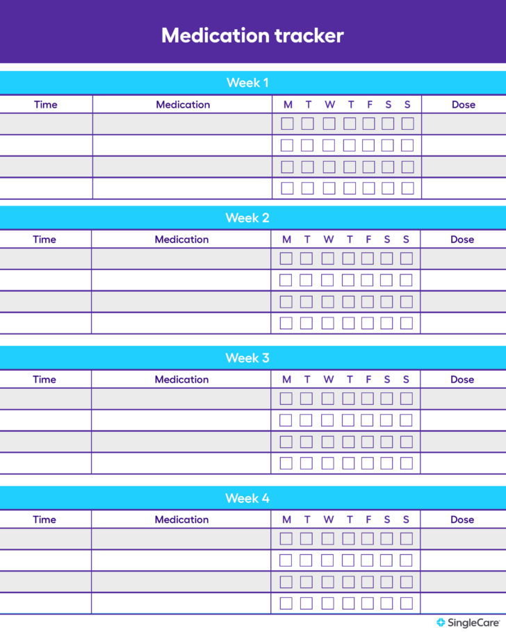 Free Daily Medication Chart Printable