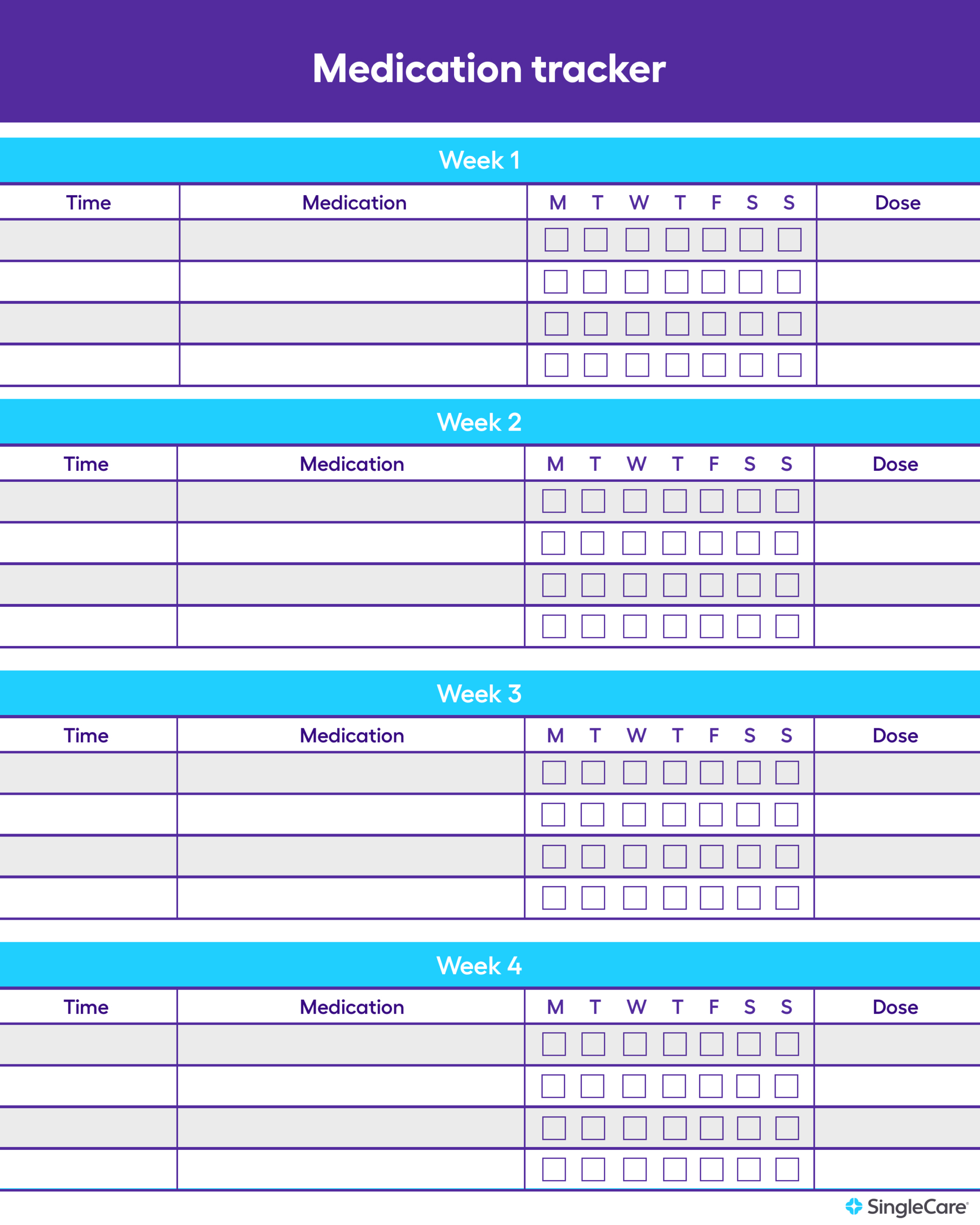 Free Medication List Templates For Patients And Caregivers within Free Daily Medication Chart Printable
