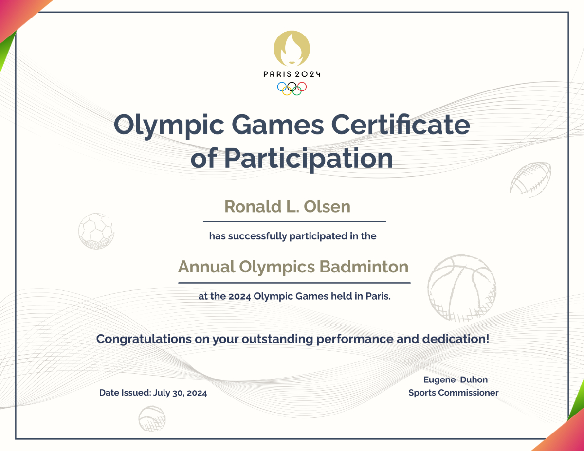 Free Olympics Certificate Template To Edit Online with regard to Free Printable Olympic Certificates