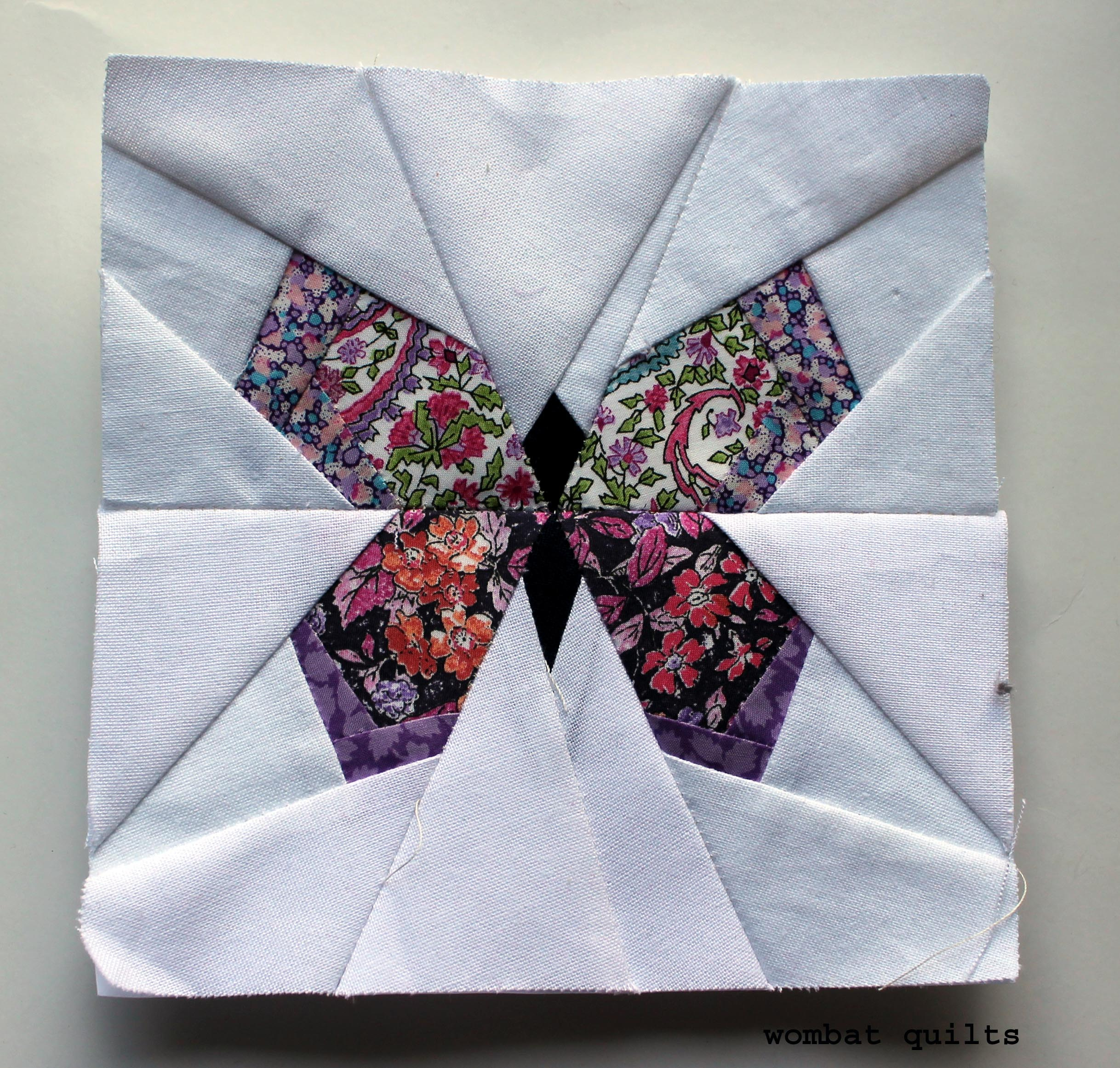 Free Paper Piecing Patterns | Wombat Quilts for Free Printable Flower Paper Piecing Patterns For Quilting