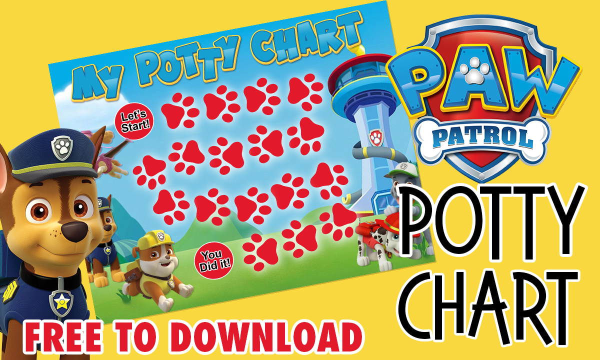 Free Paw Patrol Potty Chart: Training Made Fun! with regard to Paw Patrol Reward Chart Printable Free