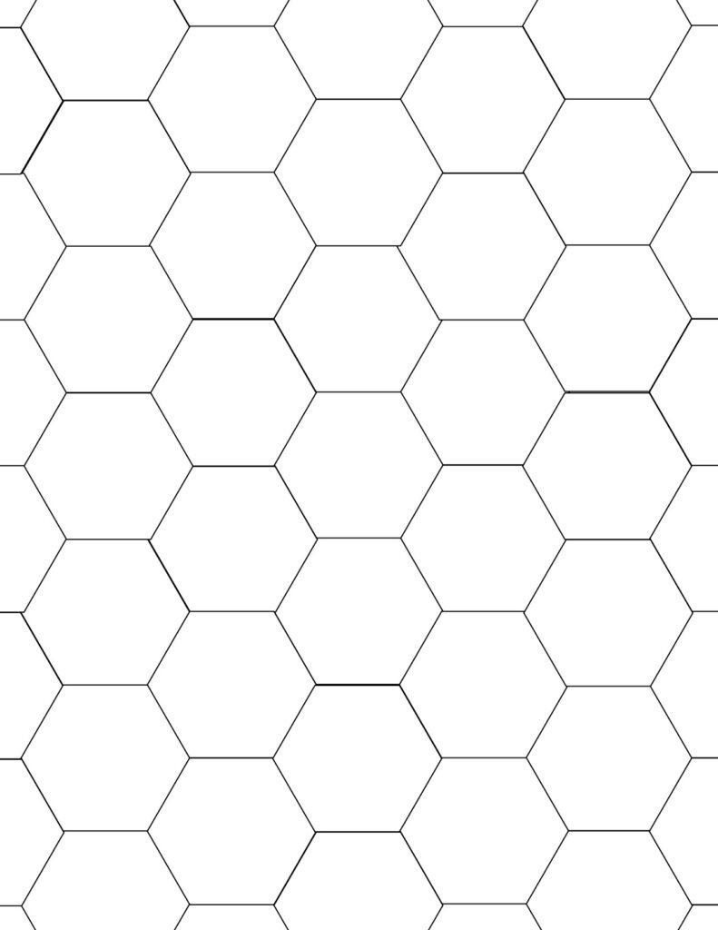 Free Printable 1-Inch Hexagon Templates (Grid Layout &amp;amp; Graph Paper with regard to Free Printable 6 Inch Hexagon Template