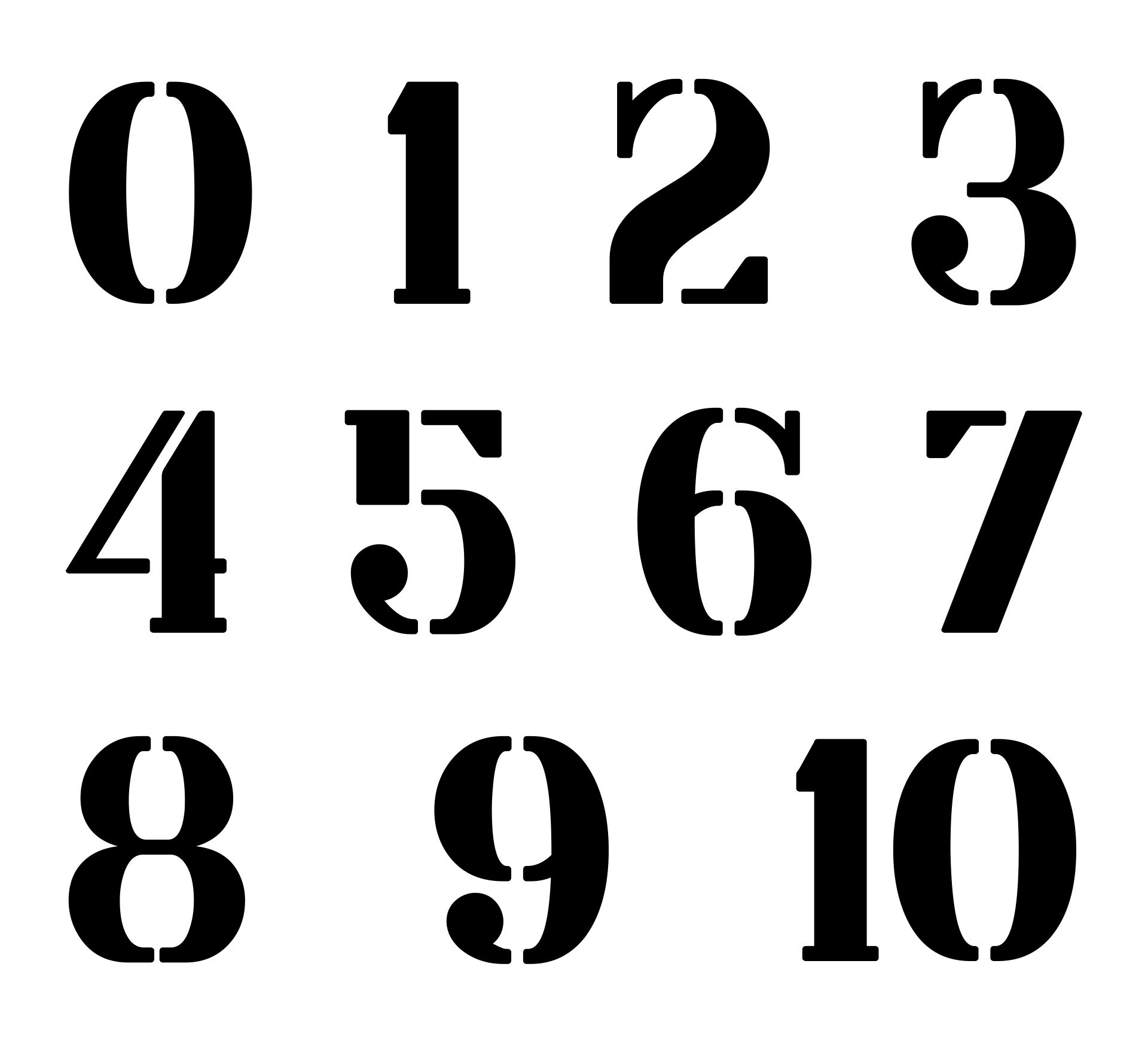 Free Printable 3 Inch Number Stencils 1-10 - Worksheets Library in 3 Inch Number Stencils Printable