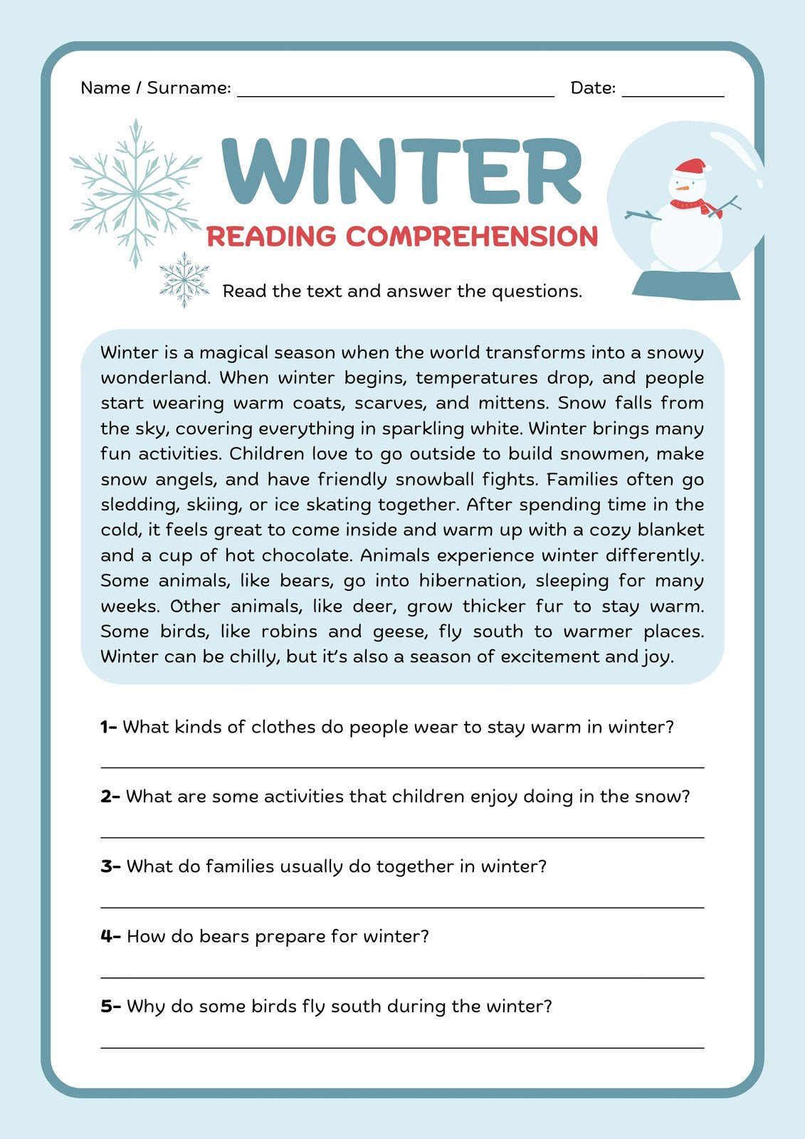 Free Printable 3Rd Grade Reading Worksheet Templates | Canva in Free Printable Reading Assessments For Elementary