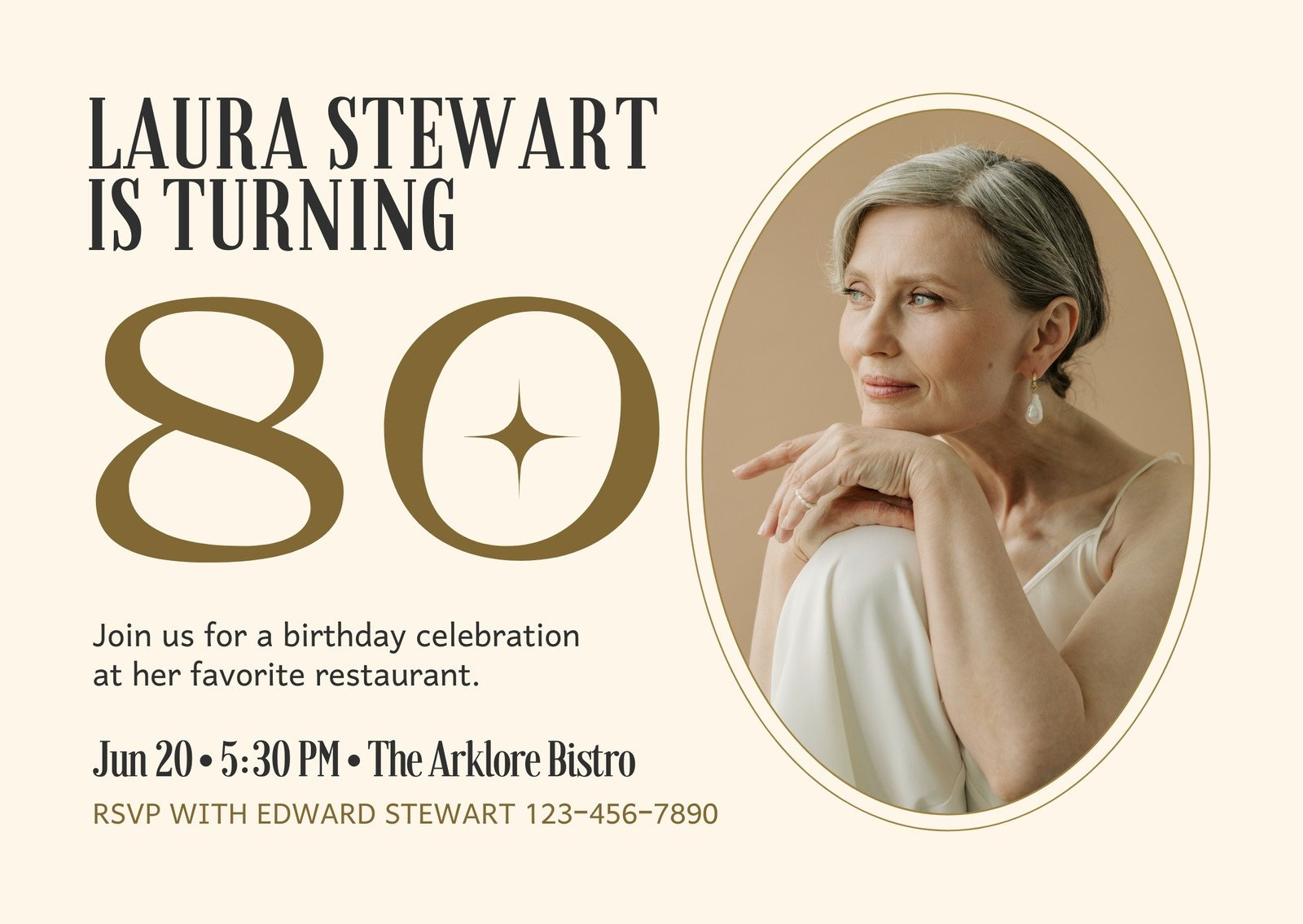 Free Printable 80Th Birthday Card Templates | Canva within Free 80th Birthday Printables