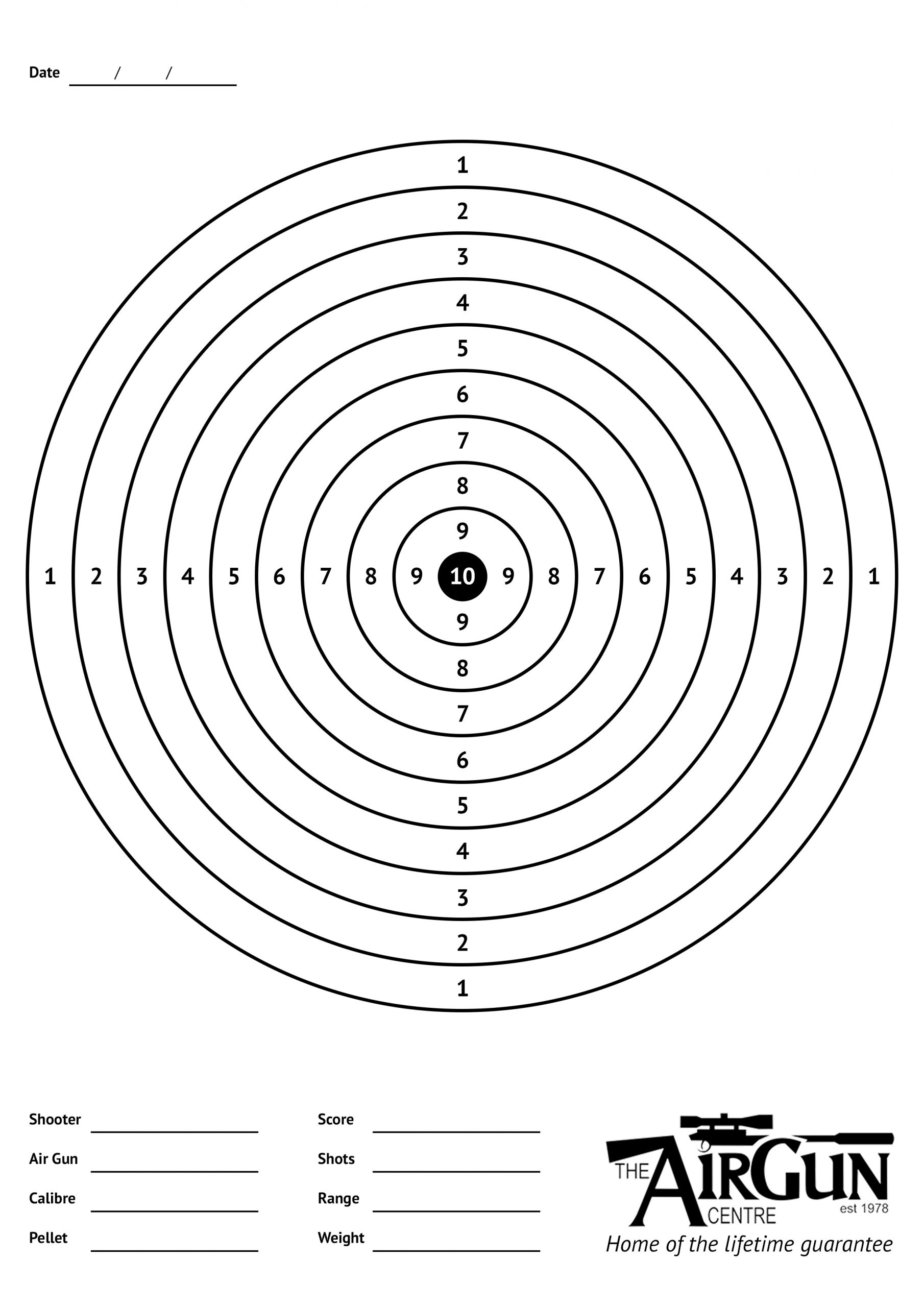 Free Printable Air Rifle Targets (A4, 17Cm &amp;amp; 14Cm) - The Airgun Centre in Free Printable 22 Rifle Targets