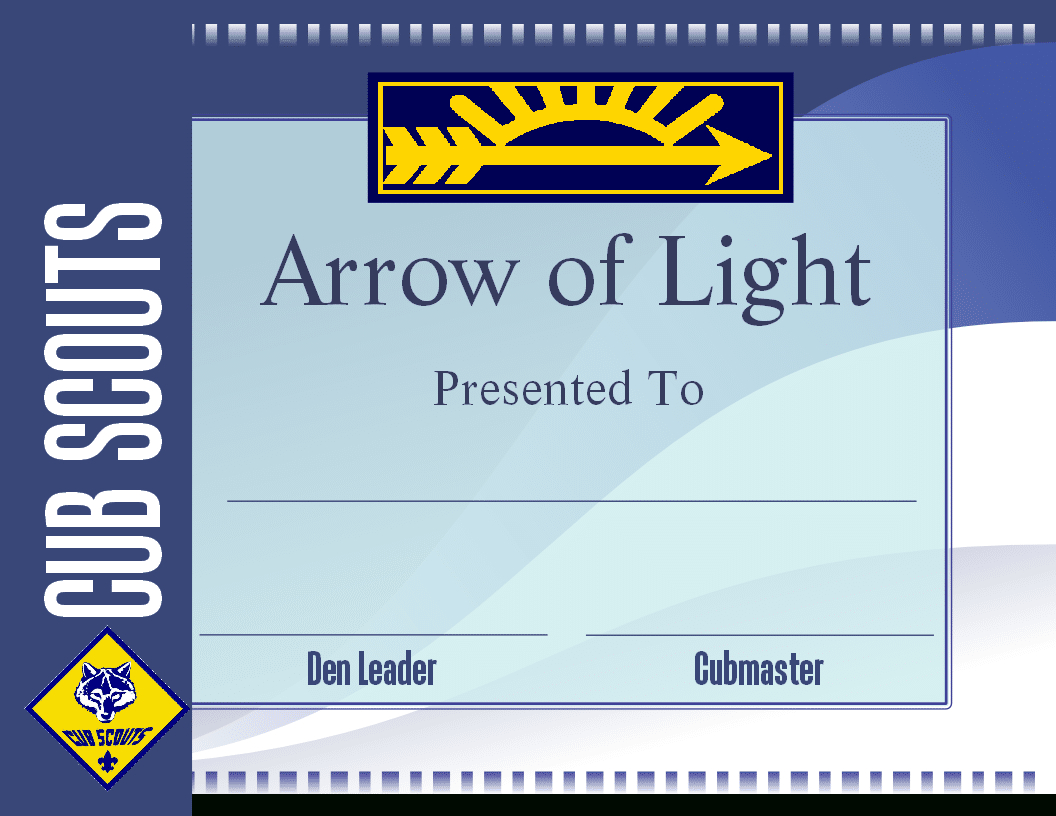 Free Printable Arrow Of Light Certificate Template » Cub Scout Ideas for Free Printable Scout Certificates