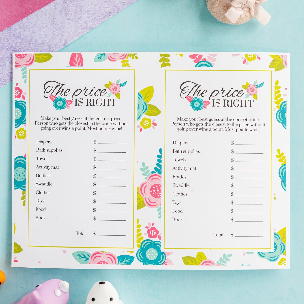 Free Printable Baby Shower Price Is Right Game - Play Party Plan within Price Is Right Game Template Free