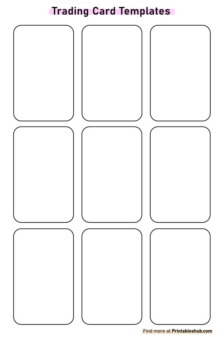 Free Printable Blank Trading Card Template Pdf in Free Blank Playing Card Template