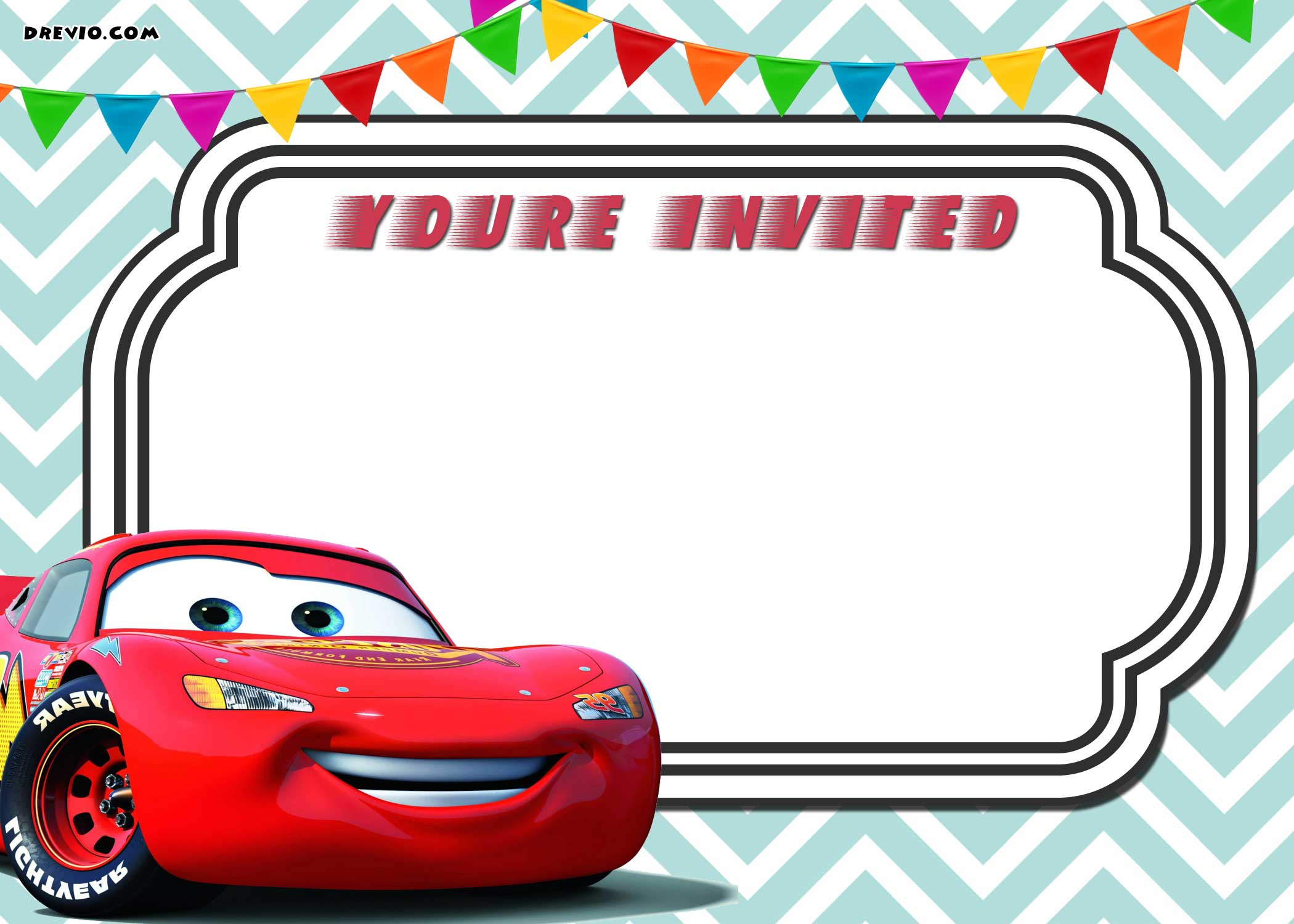 Free Printable Cars 3 Lightning Mcqueen Invitation Template throughout Free Printable Lightning Mcqueen Birthday Cards
