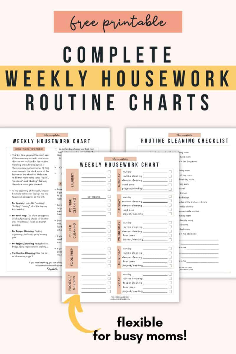 Free Printable Chore Chart For Adults (And Cleaning Checklist) regarding Adult Chore Chart Printable