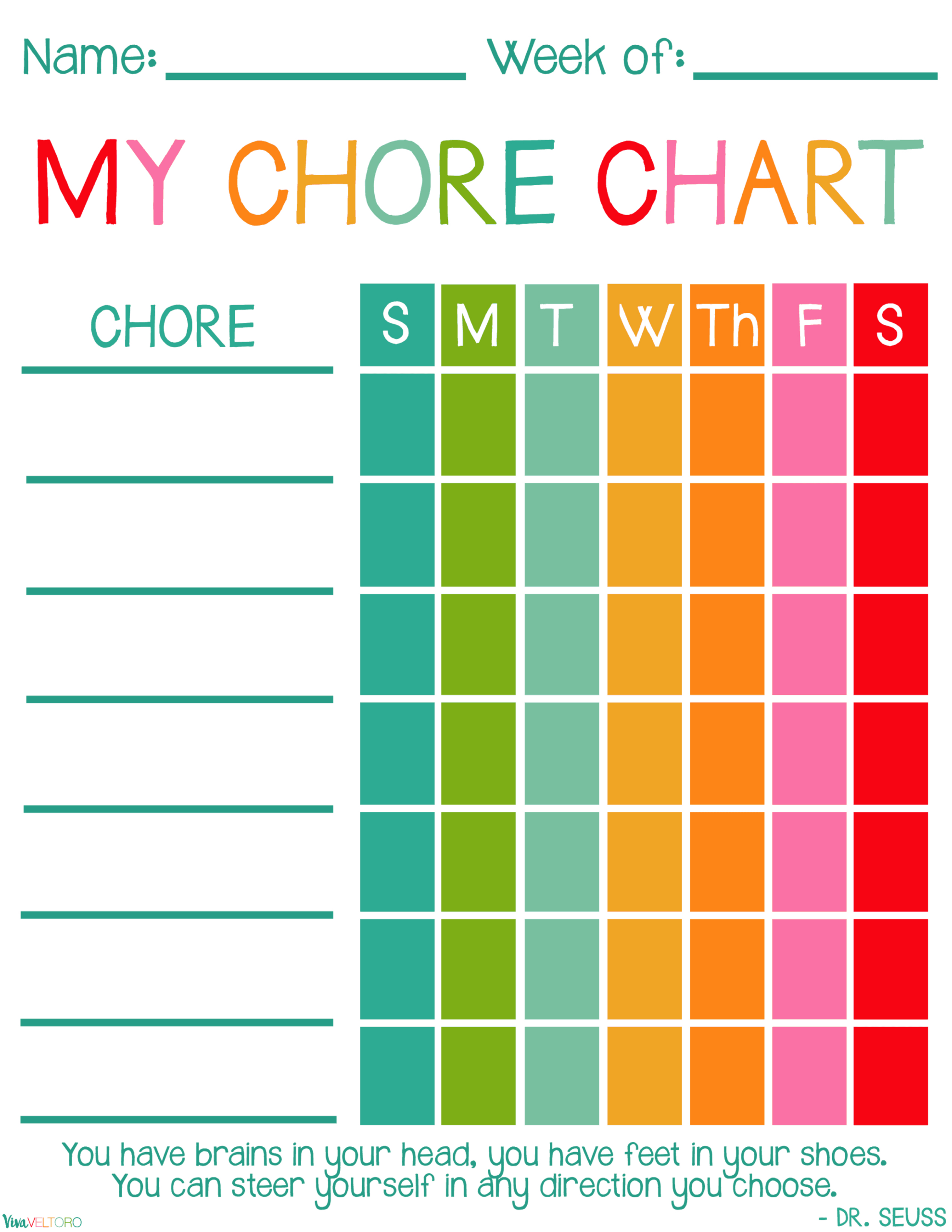 Free Printable Chore Charts For Kids! - Viva Veltoro throughout Responsibility Chart Printable Free