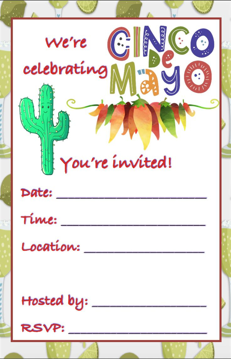 Free Printable Cinco De Mayo Invitations: 3 Designs with regard to Free Printable Cinco De Mayo Birthday Cards