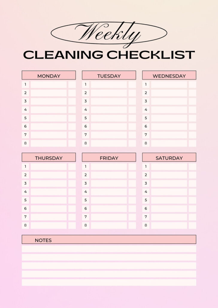 House Cleaning Chart Printable Free