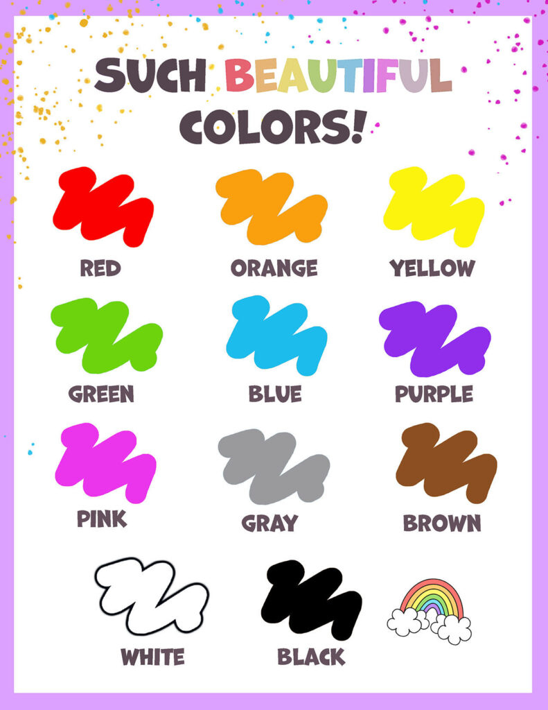 Free Printable Color Chart! ⋆ The Hollydog Blog regarding Preschool Color Chart Printable