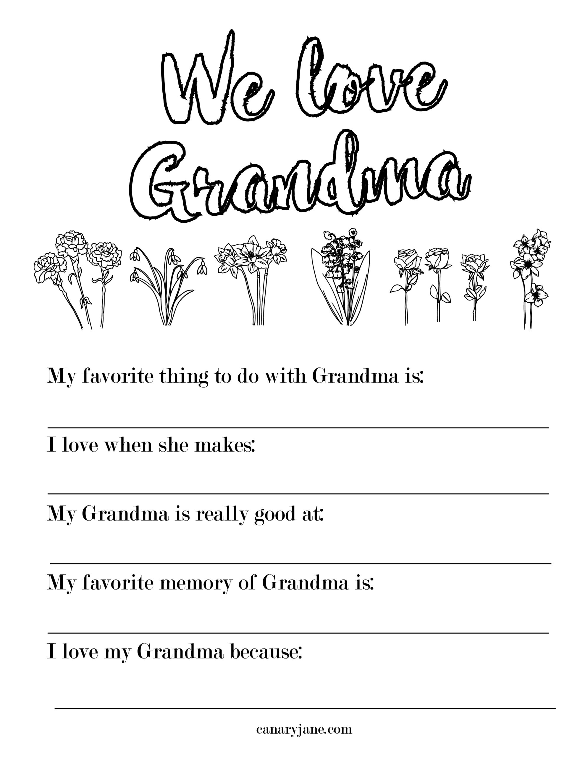 Free Printable Coloring Pages For Mothers Day And Grandma – Canary with regard to Free Printable Mothers Day Cards For Grandma to Color
