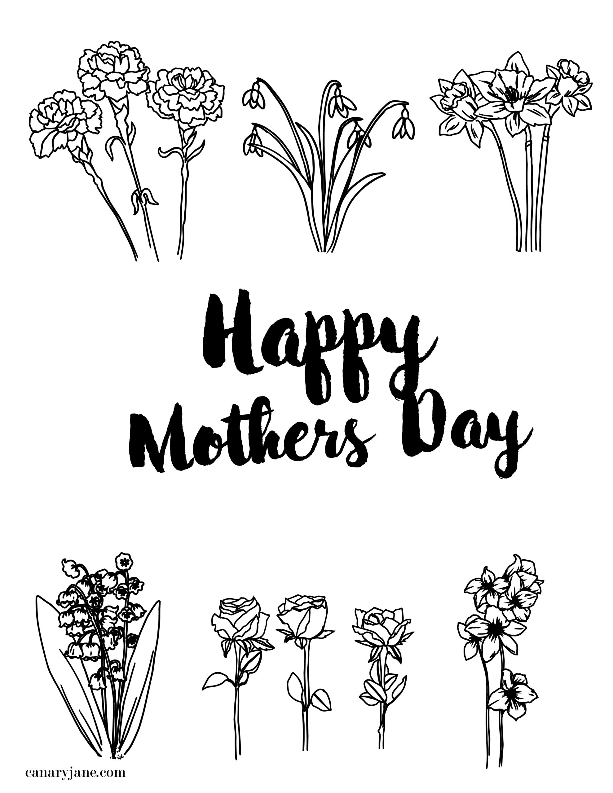 Free Printable Coloring Pages For Mothers Day And Grandma – Canary within Free Printable Mothers Day Cards For Grandma To Color