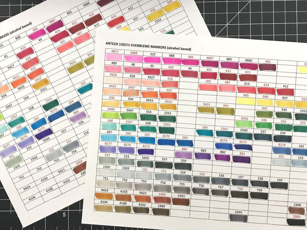 Free Printable Downloads - Include A Thank You with Caliart Markers Color Chart Printable