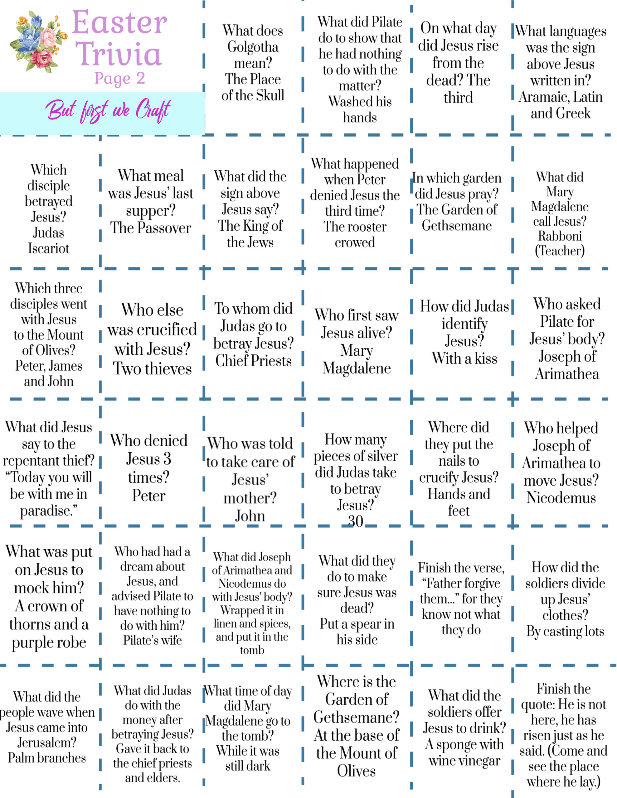 Free Printable Easter Trivia – But First We Craft with regard to Free Easter Trivia Printable