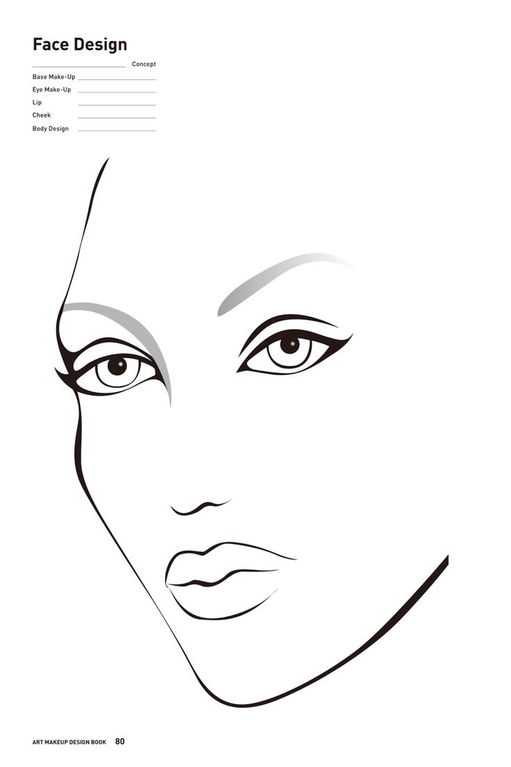 Free Printable Face Chart For Makeup Artists #Facechart#Makeup#Mua within Free Printable Face Charts For Makeup Artists