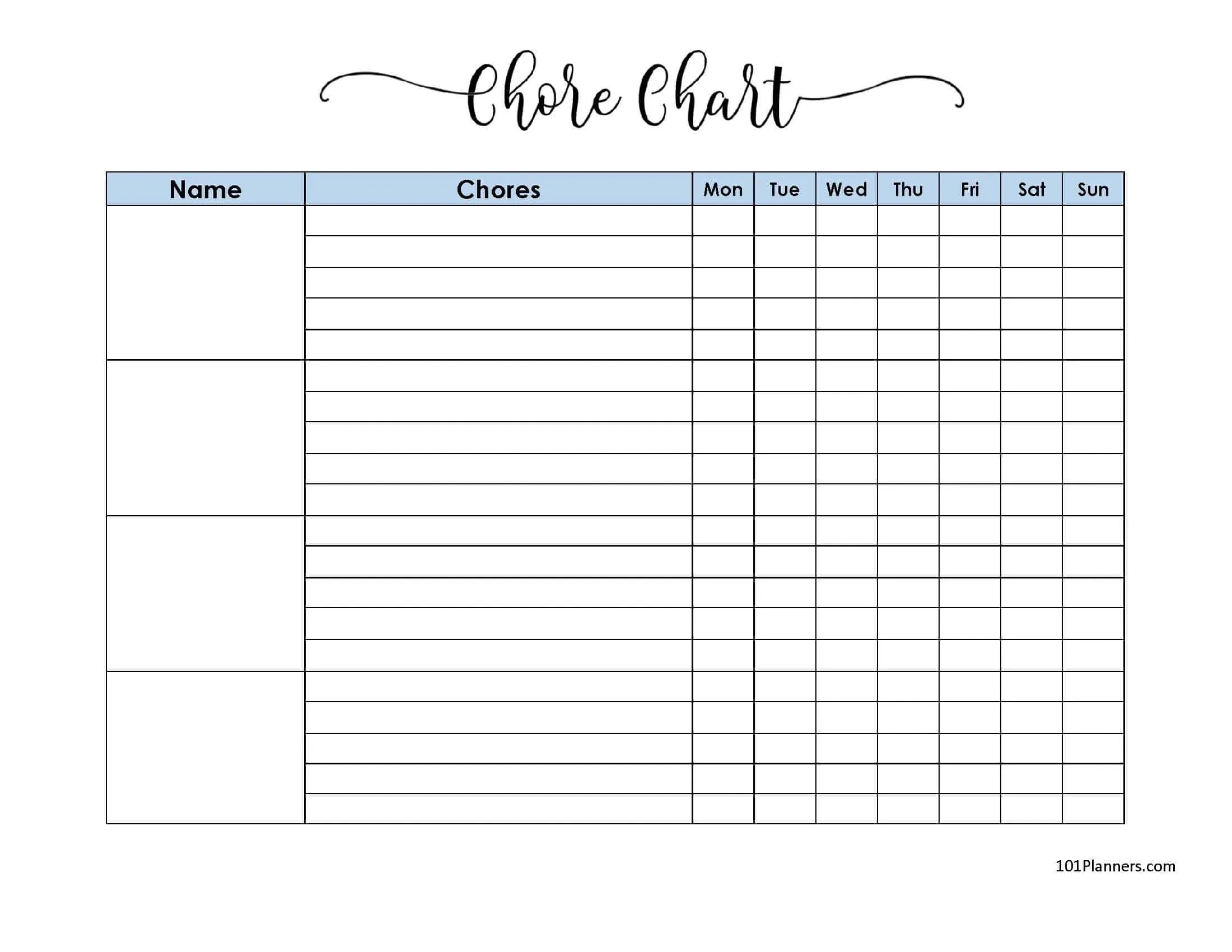 Free Printable Family Chore Chart | Many Templates Are Available intended for Weekly Family Chore Chart Printable