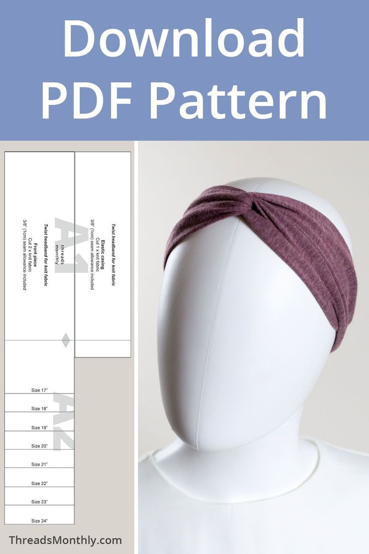 Free Printable Headband Template | Pdf Sewing Pattern | Easy Diy throughout Free Printable Headband Patterns