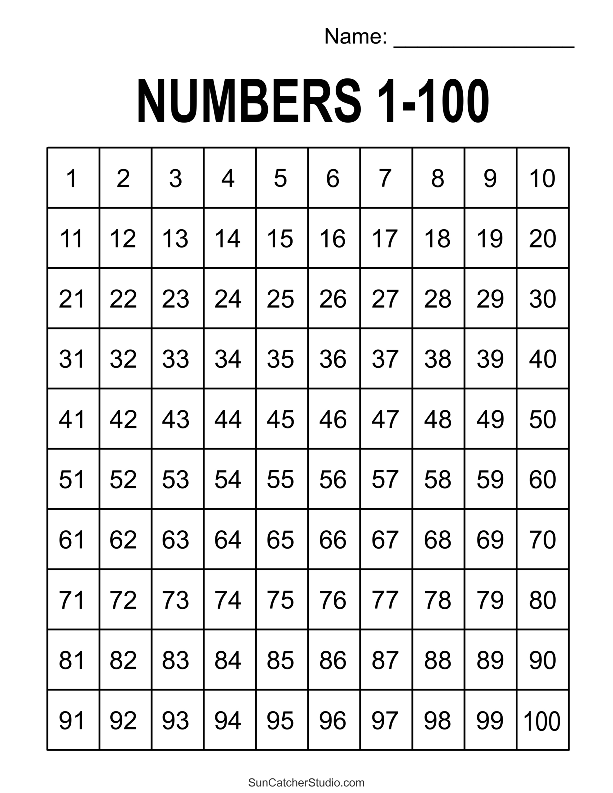 Free Printable Hundreds Charts (Numbers 1 To 100) – Free within 100 Hundred Chart Printable