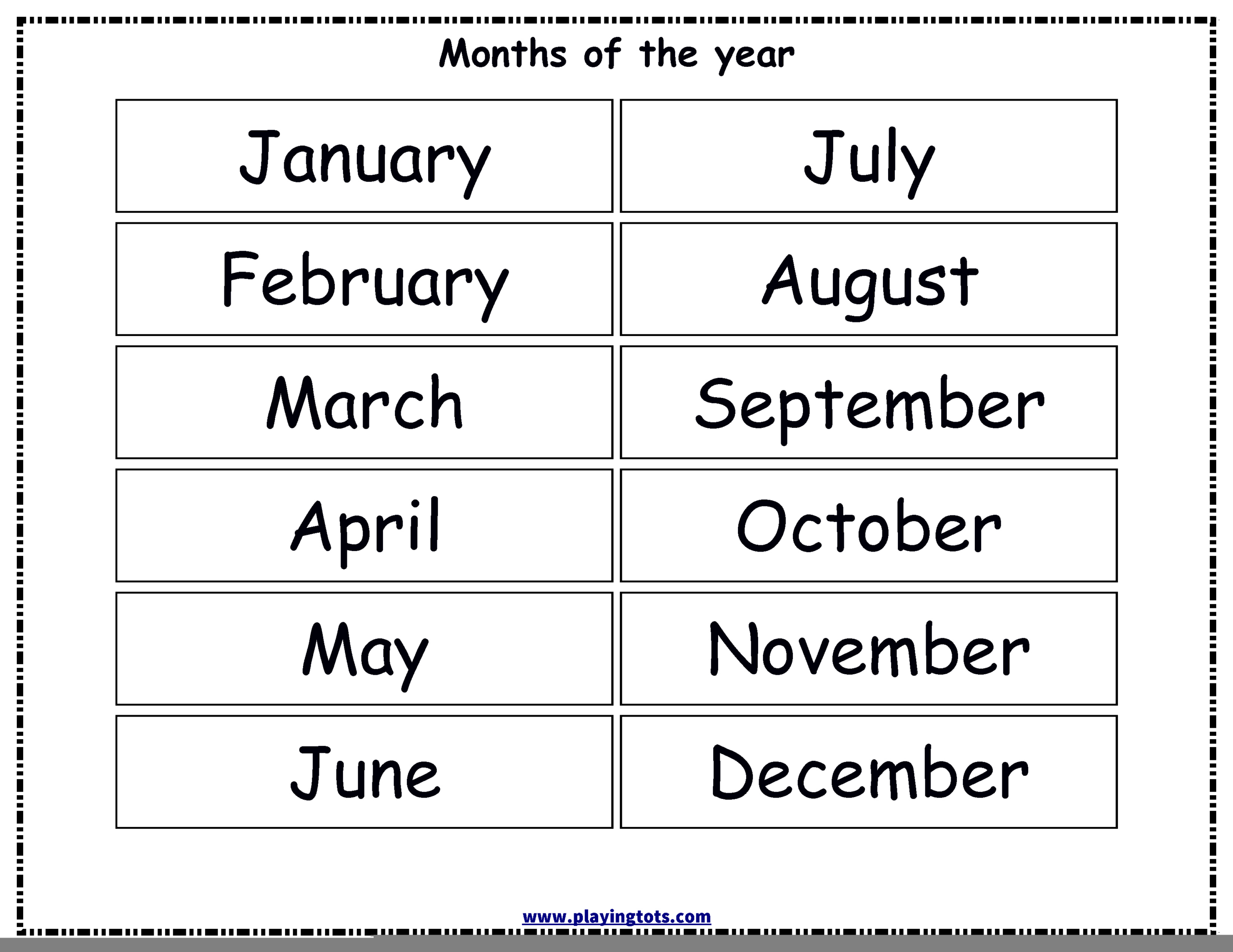 Free Printable Months Of The Year Chart - Printable Design Resources intended for Months Of The Year Chart Printable