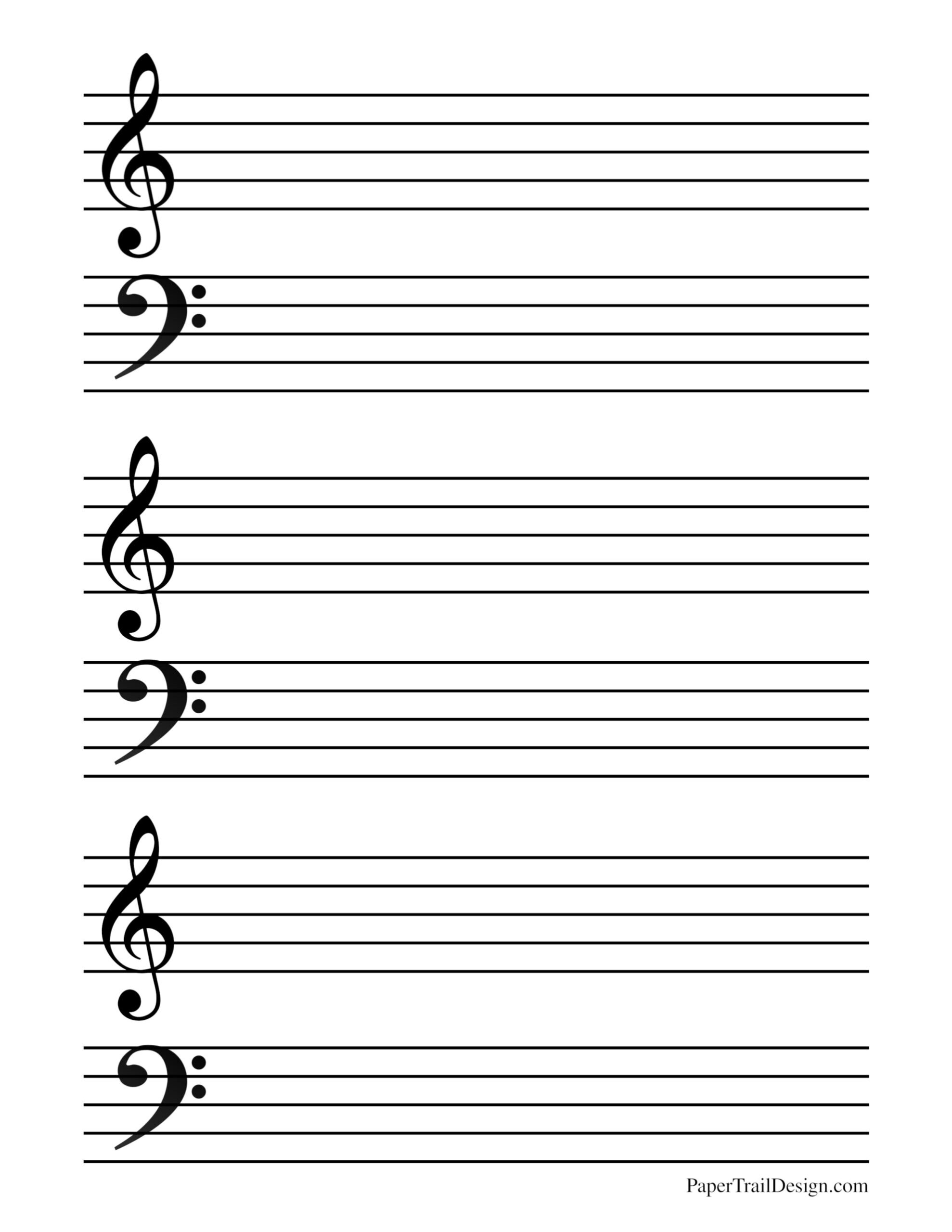 Free Printable Music Staff Paper - Paper Trail Design in Free Printable Music Staff Paper