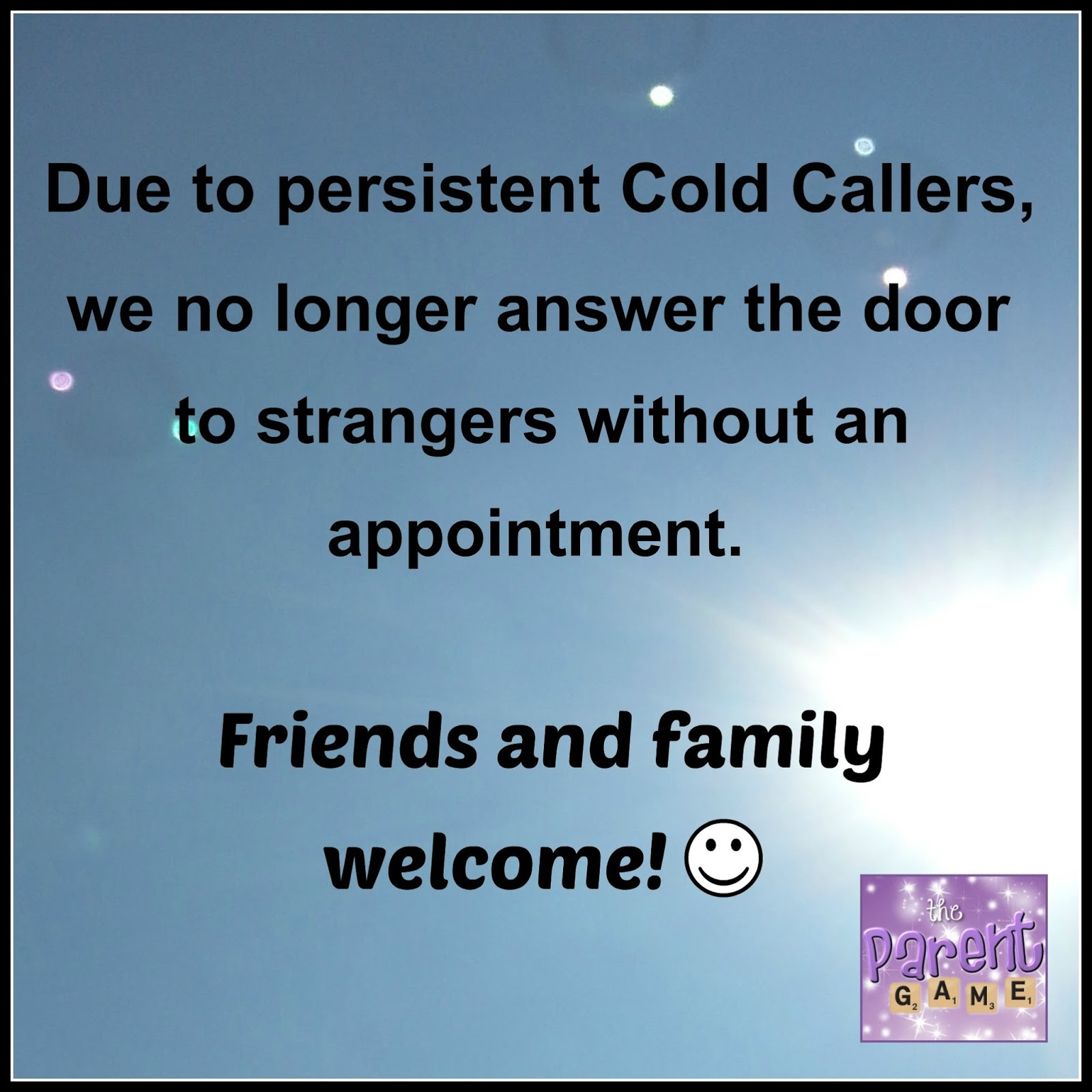 Free Printable No Cold Callers Sign | The Parent Game intended for Free Printable No Cold Callers Sign