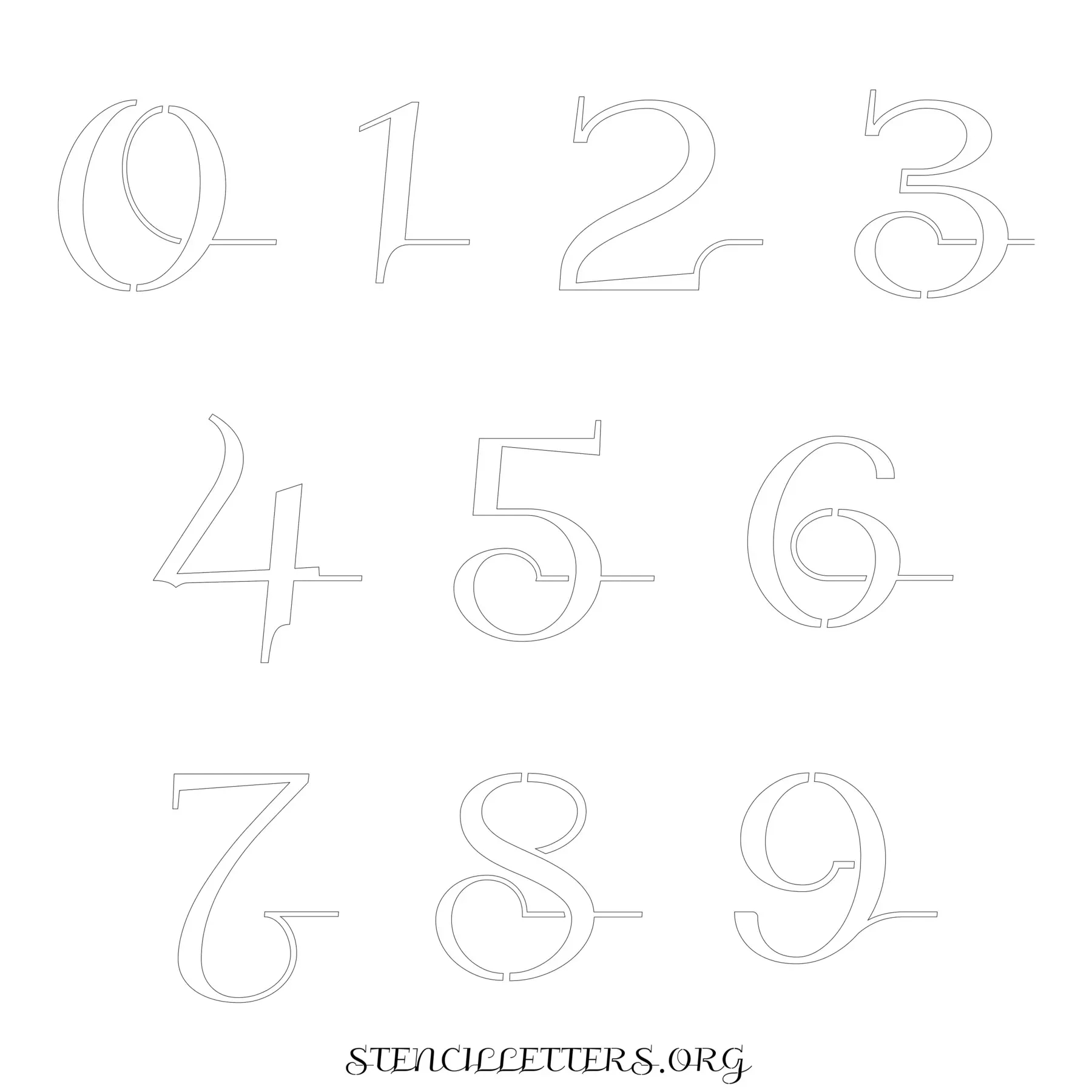 Free Printable Numbers Stencils Design Style 118 Formal - Stencil throughout 6 Inch Number Stencils Printable