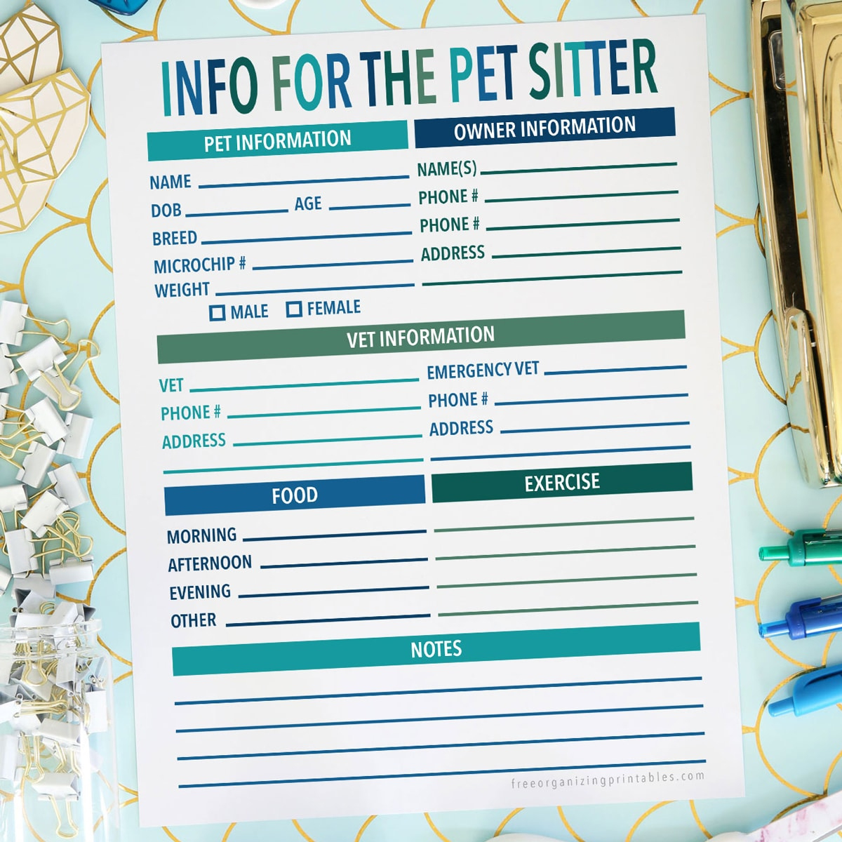 Free Printable Pet Sitting Forms | Free Organizing Printables regarding Free Pet Sitting Templates