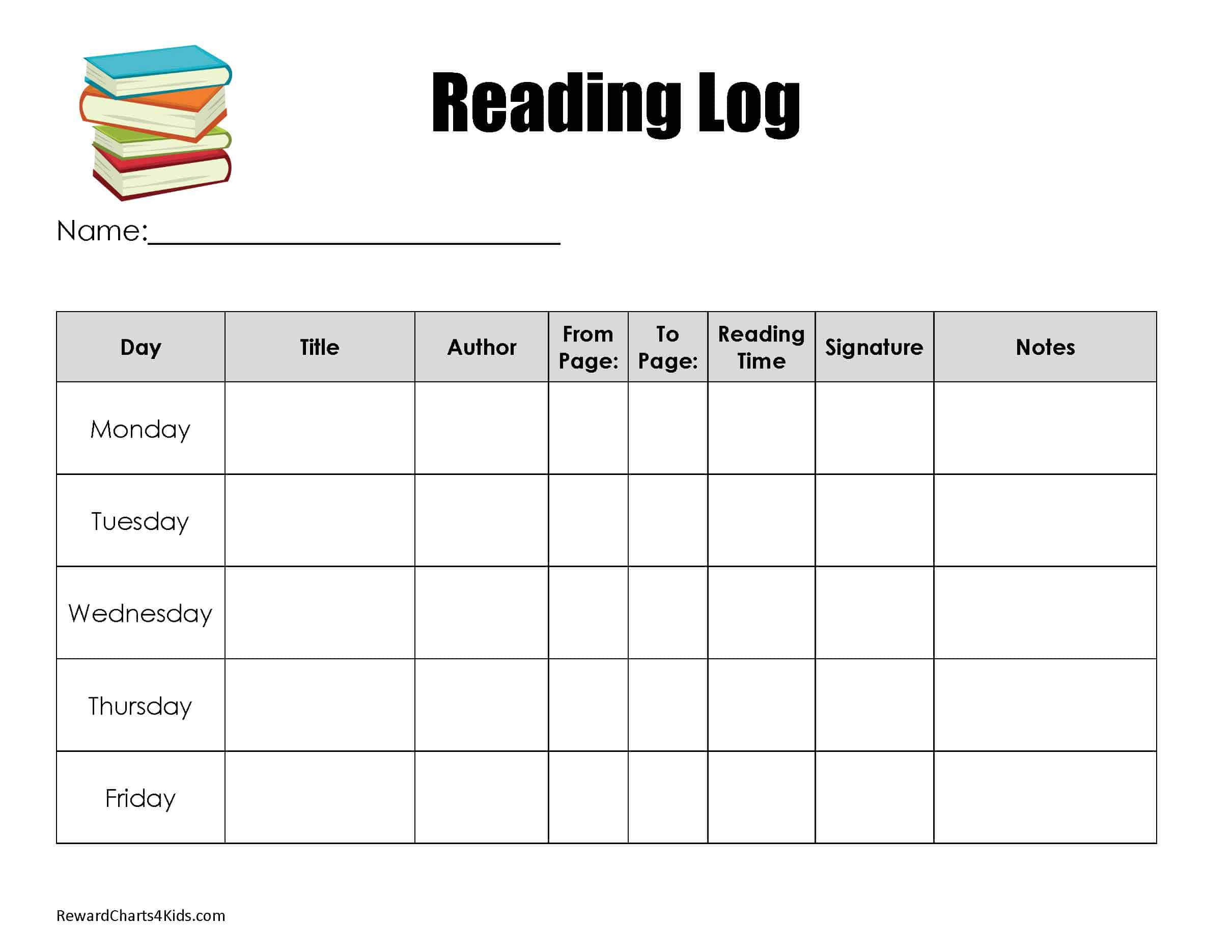 Free Printable Reading Chart Templates | Many Designs Available with Reading Chart Printable
