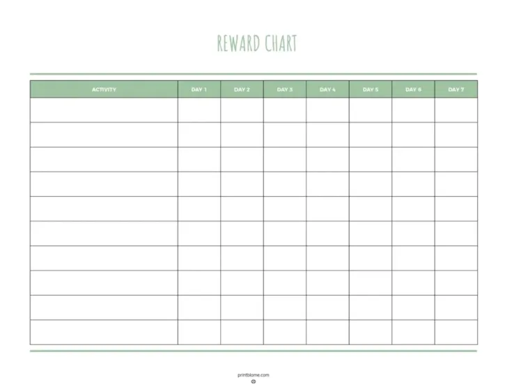 Blank Sticker Chart Printable