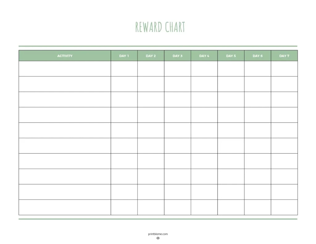 Free Printable Reward Chart - 25 Free Kids Sticker Chart Printables throughout Blank Sticker Chart Printable