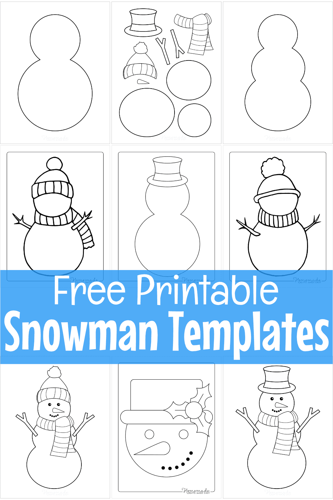 Free Printable Snowman Templates For Crafts in Free Printable Snowman Face Patterns