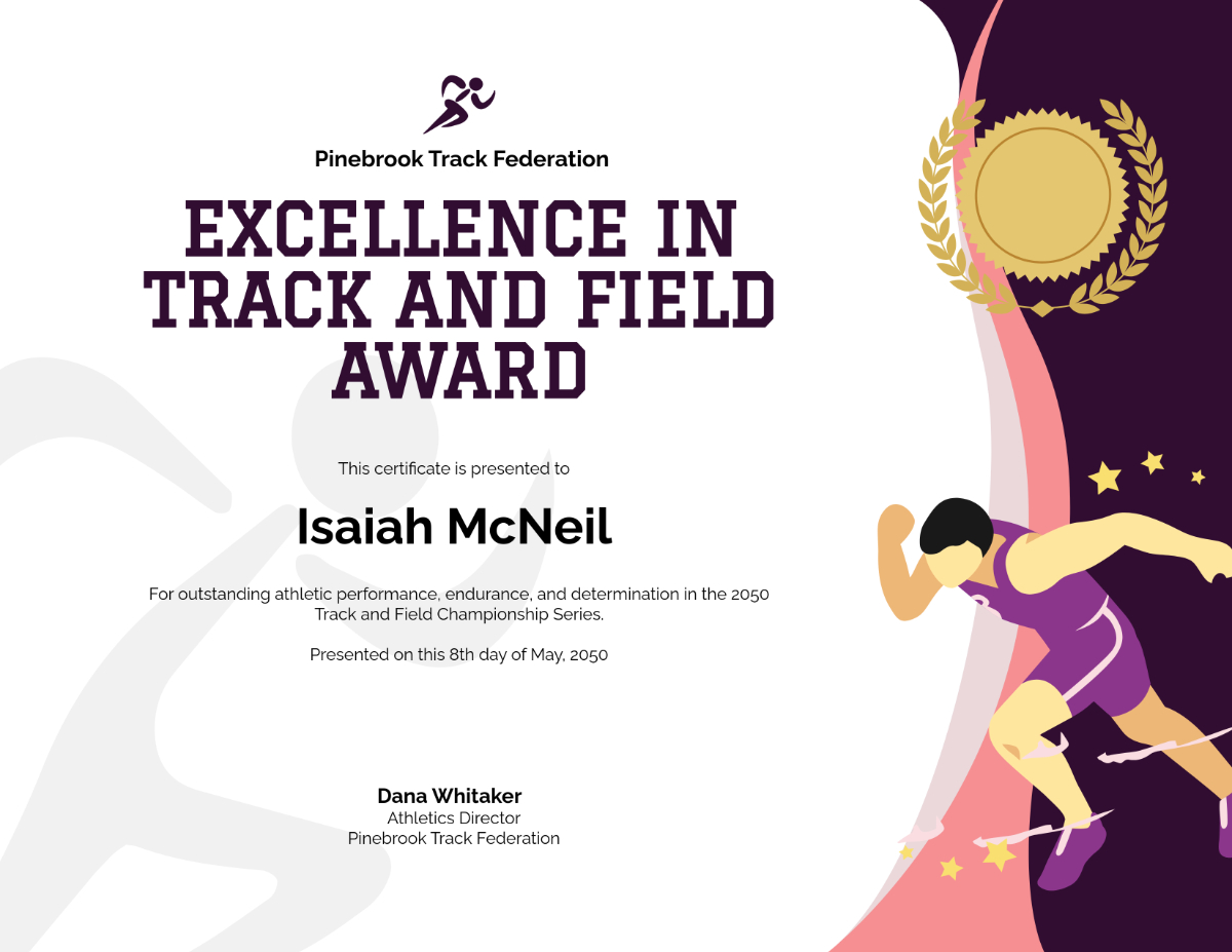 Free Printable Sports Certificate Templates To Customize Online with regard to Track and Field Templates Free