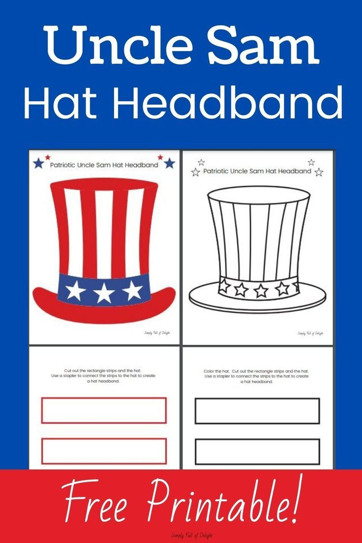 Free Printable Uncle Sam Hat Headband intended for Free Printable Uncle Sam Hat Pattern Template