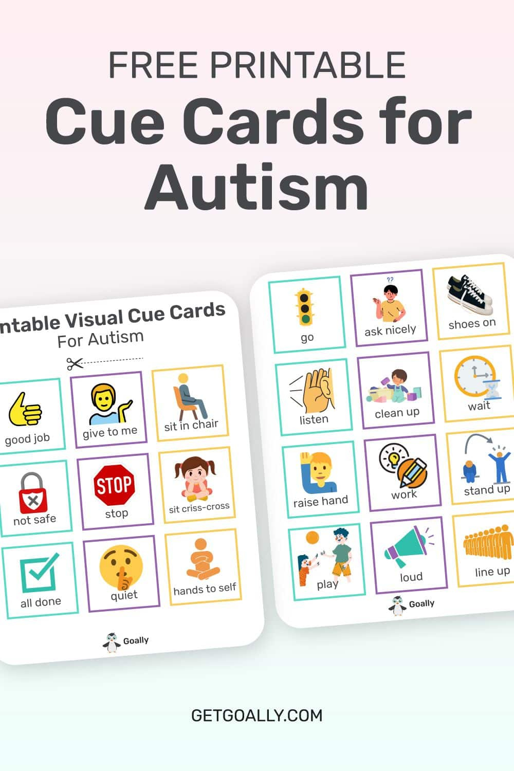 Free Printable Visual Cue Cards For Autism with Autism Visuals Free Printables