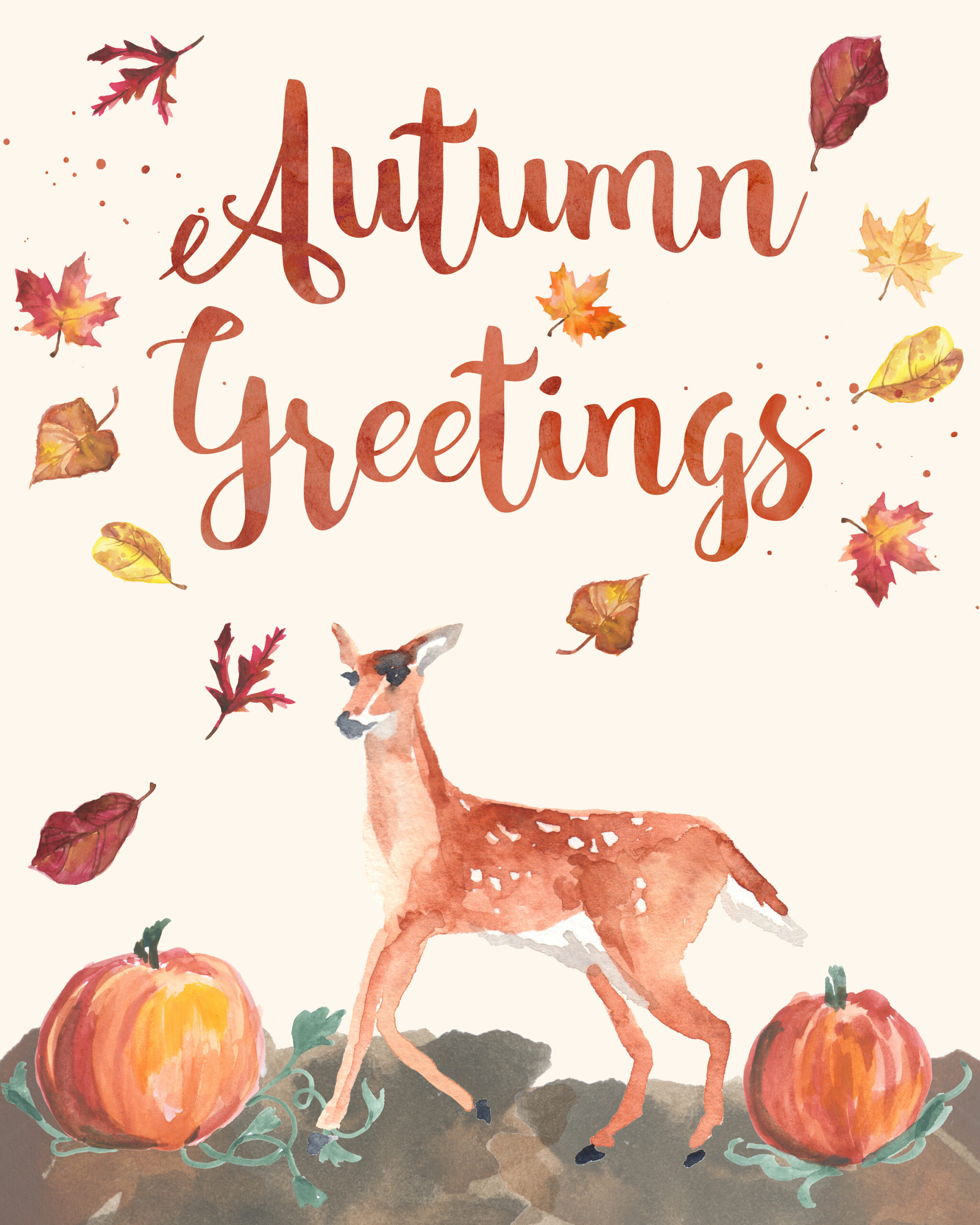 Free Printable Watercolor Wall Art – Autumn Greetings – Live Love regarding Free Printable Autumn Images