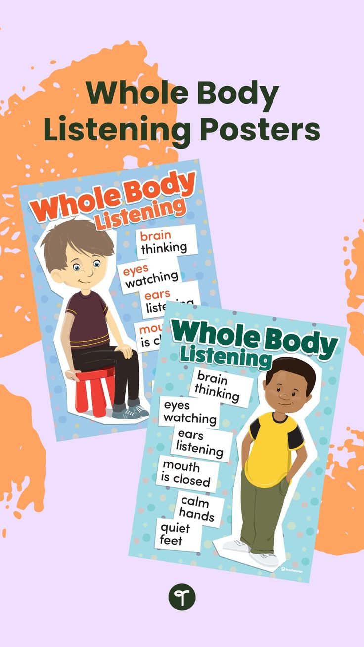 Free Printable: Whole Body Listening Posters throughout Whole Body Listening Free Printables