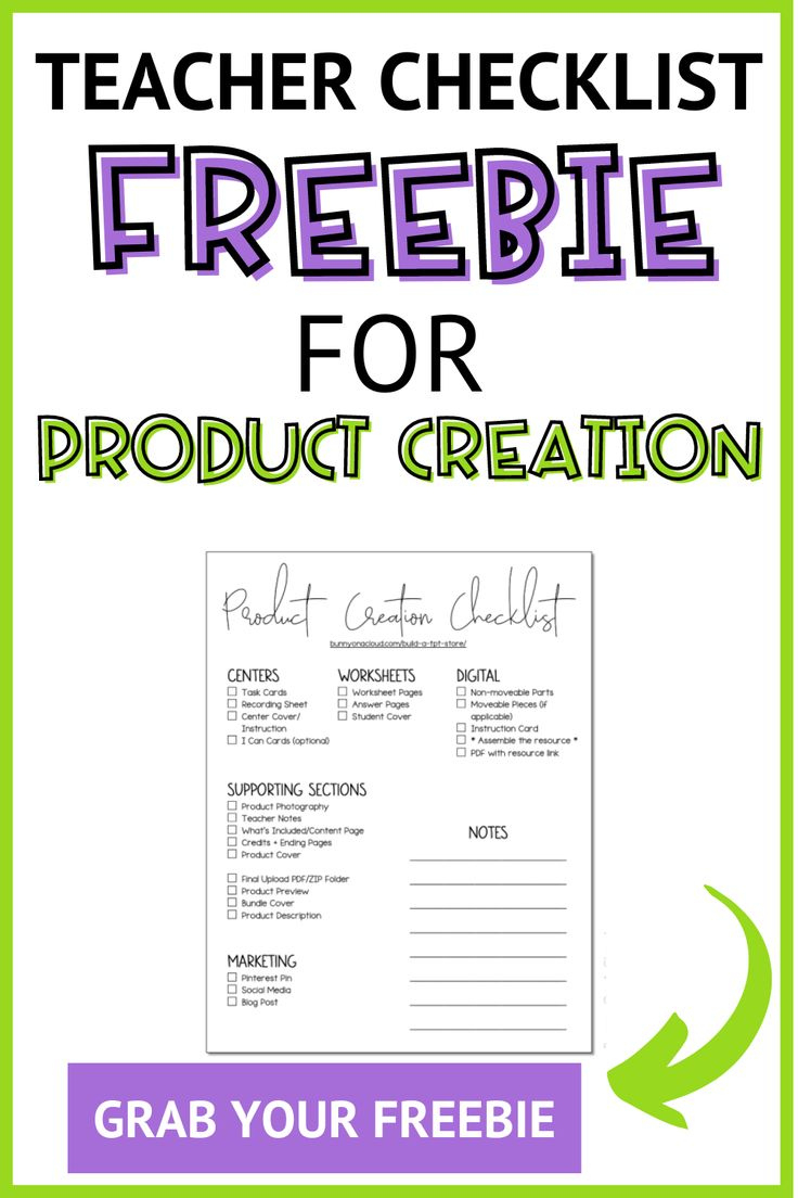 Free Product Creation Checklist For Teachers Pay Teachers inside Teacher Pay Teacher Free Printables