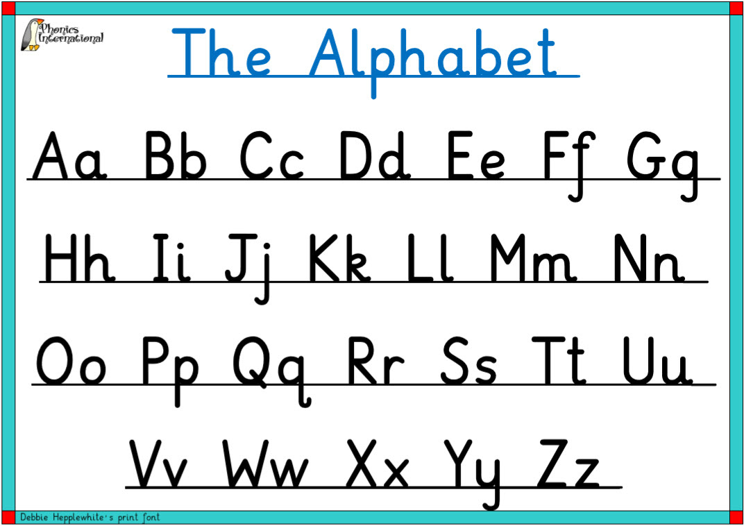 Free Resources – Debbie Hepplewhite Handwriting in Upper And Lower Case Alphabet Chart Printable