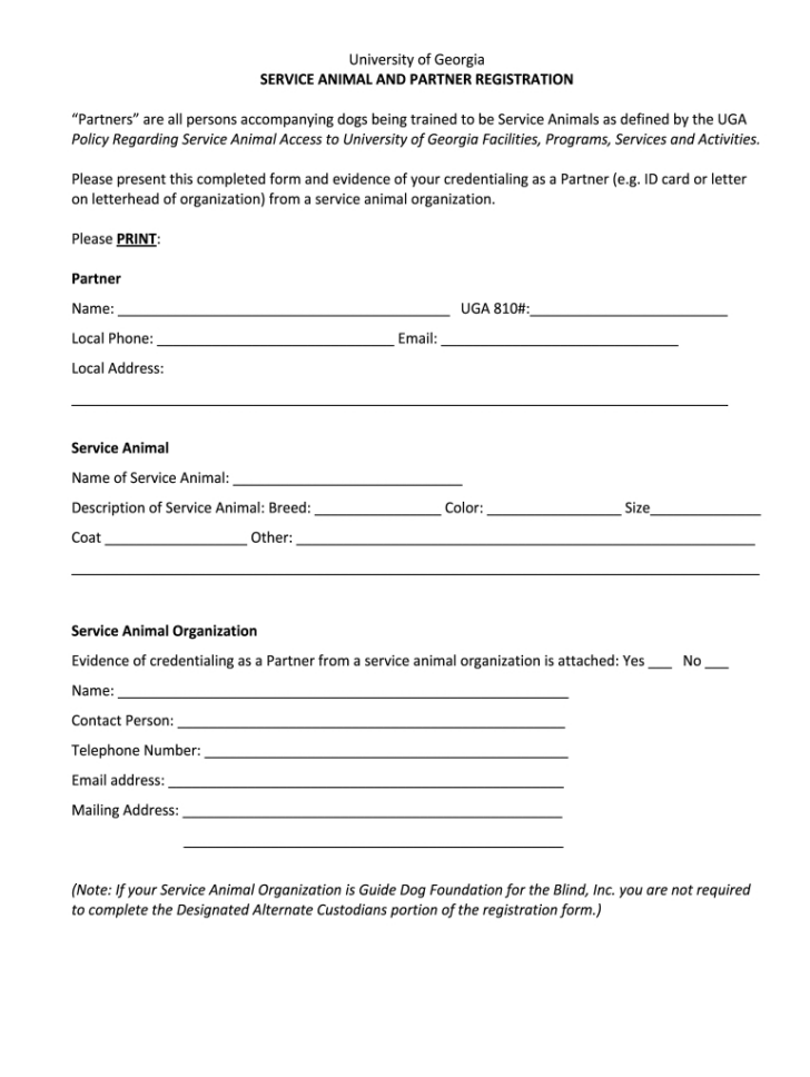 Free Printable Service Dog Certificate