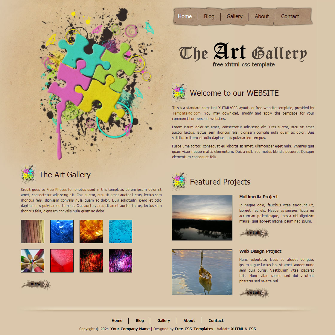 Free Template 135 Art Gallery in Free Art Templates