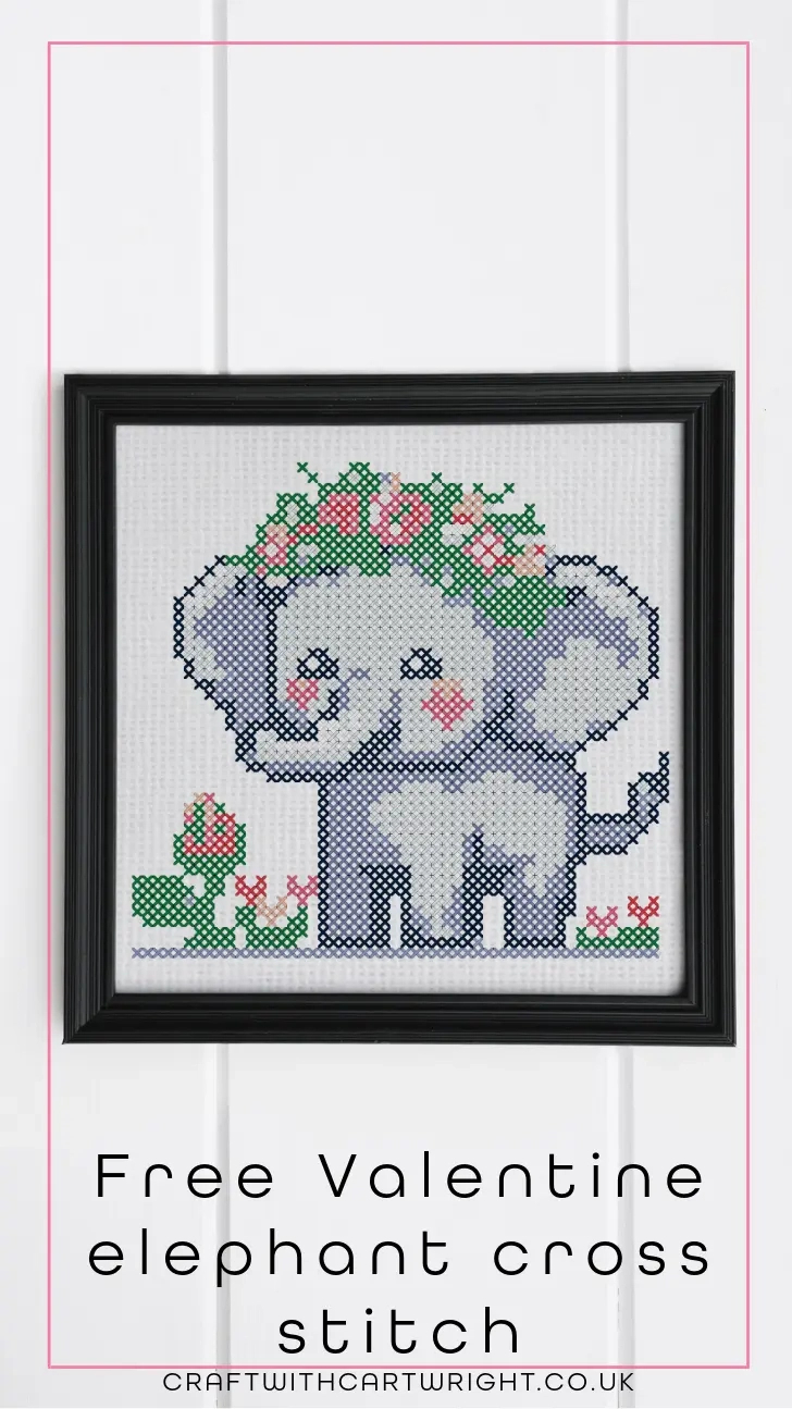 Free Valentine Elephant Cross Stitch Pattern - Craft With Cartwright pertaining to Free Printable Elephant Cross Stitch Pattern